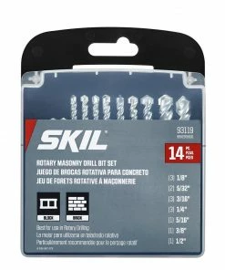 SKIL Masonry Drill Bits 14-Piece Set Carbide Masonry Drill Bit Set for Rotary Drill