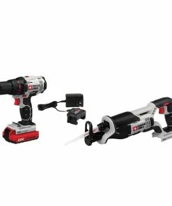 PORTER-CABLE Power Tool Combo Kits 2-Tool 20-Volt Max Power Tool Combo Kit Case (1-Battery Included and Charger Included)