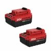 PORTER-CABLE Power Tool Batteries & Chargers 20-Volt Max 2-Pack Amp-Hour Lithium Power Tool Battery Kit