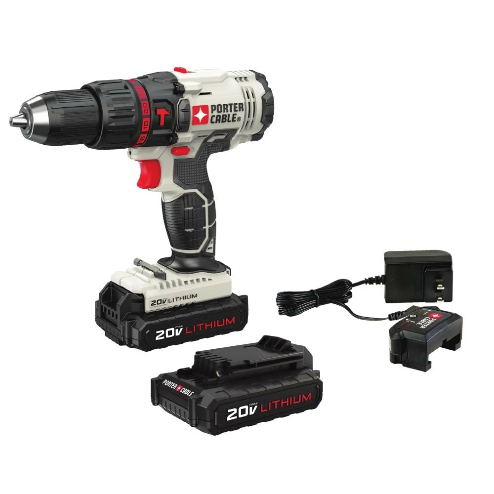 PORTER-CABLE Hammer Drills 1/2-in 20-volt Max Variable Speed Cordless Hammer Drill (2-Batteries Included) 1 PORTER-CABLE Hammer Drills 1/2-in 20-volt Max Variable Speed Cordless Hammer Drill (2-Batteries Included)