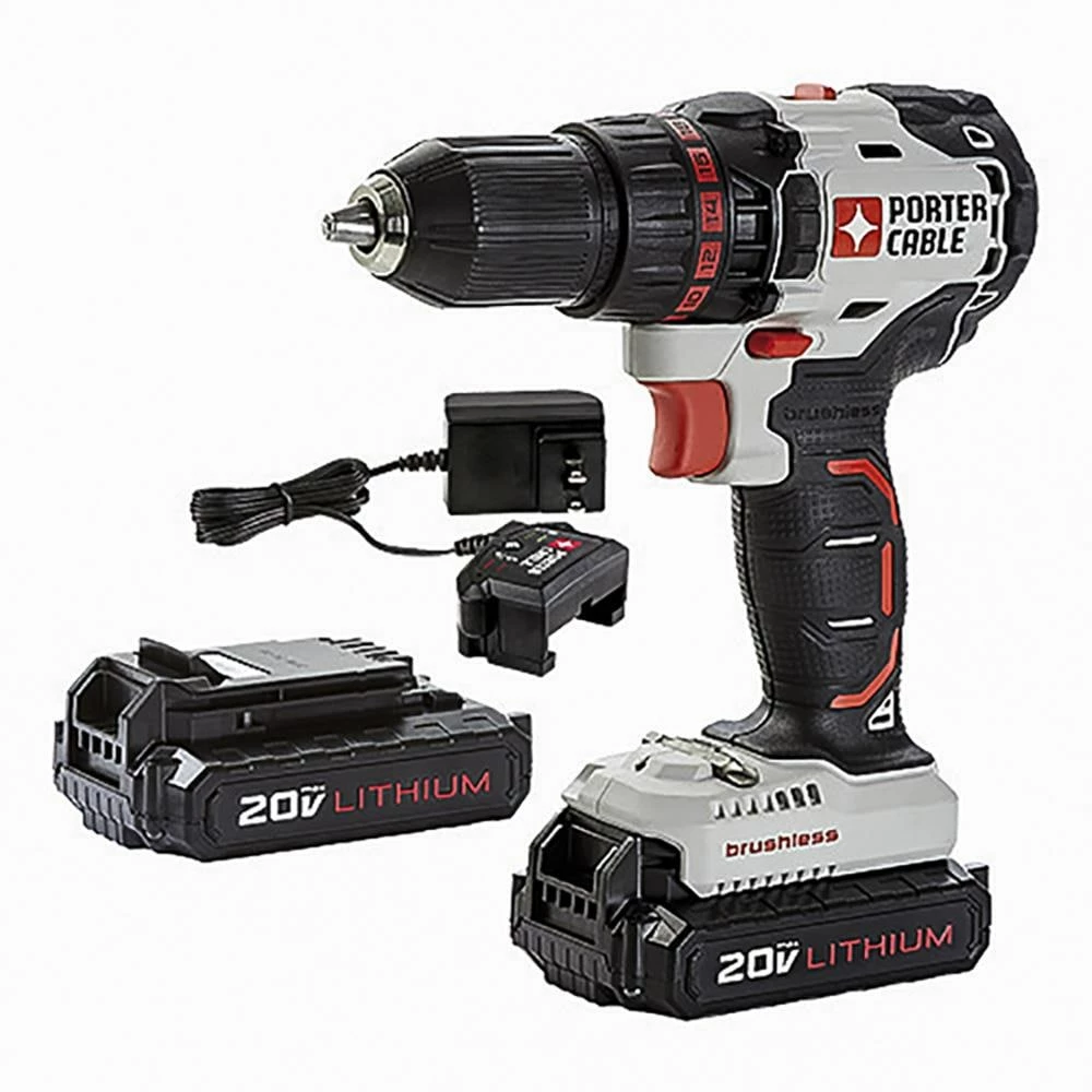 PORTER-CABLE Drills 20-volt Max 1/2-in Brushless Cordless Drill (2-Batteries Included and Charger Included) 1 PORTER-CABLE Drills 20-volt Max 1/2-in Brushless Cordless Drill (2-Batteries Included and Charger Included)