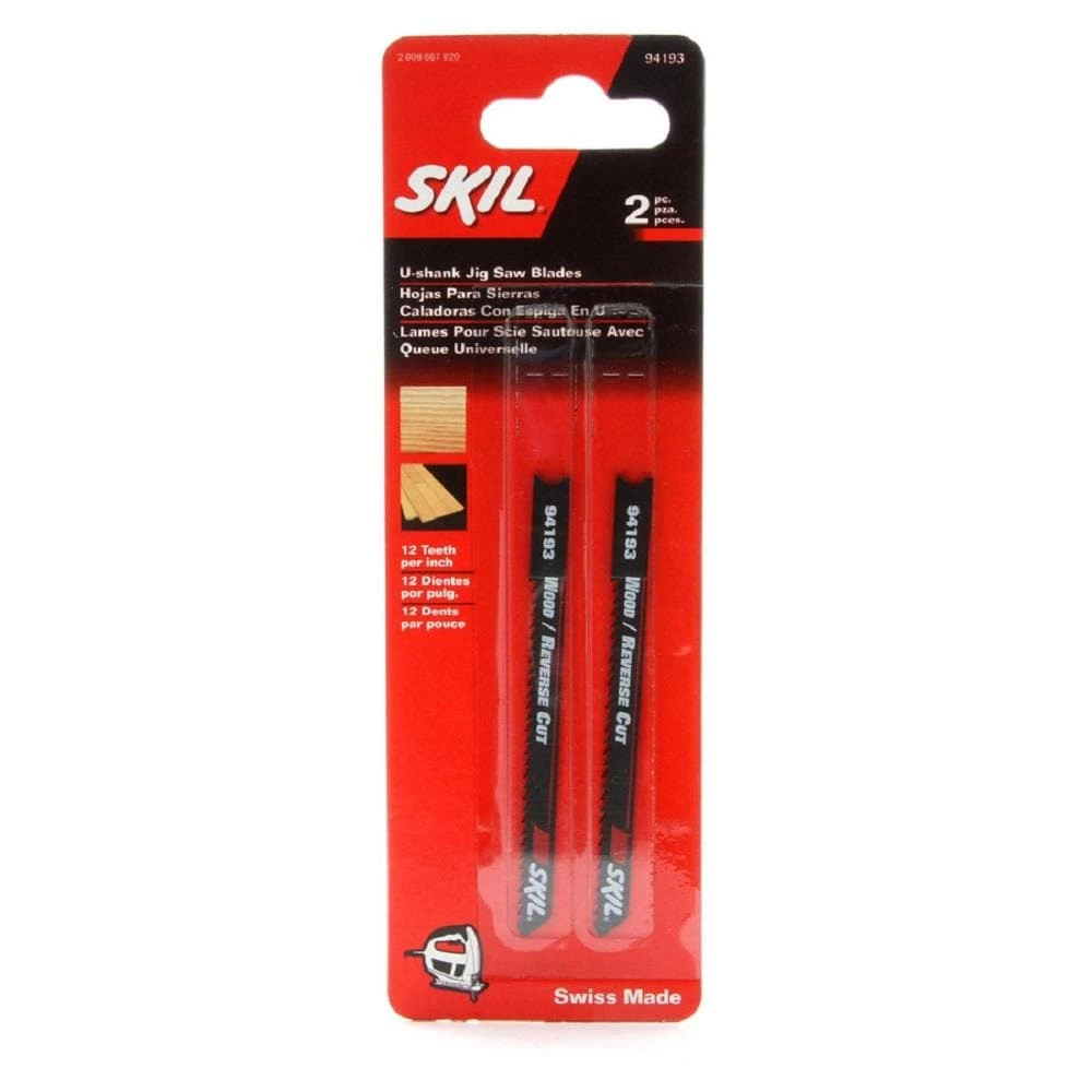 SKIL Jigsaw Blades 2-Pack 3-1/8-in U-shank High-carbon Steel Jigsaw Blade Set 1 SKIL Jigsaw Blades 2-Pack 3-1/8-in U-shank High-carbon Steel Jigsaw Blade Set