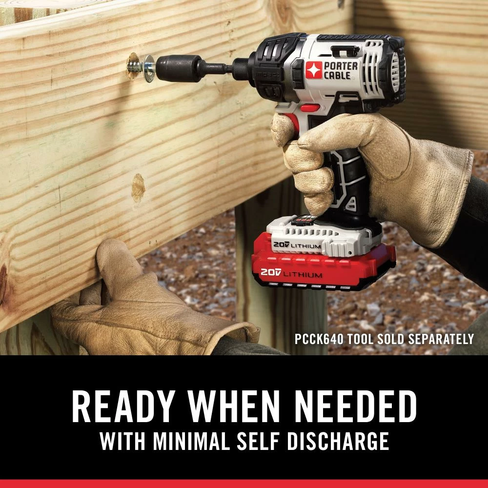 PORTER-CABLE Power Tool Batteries & Chargers 20-Volt Max 2 Amp-Hour Lithium Power Tool Battery 5 PORTER-CABLE Power Tool Batteries & Chargers 20-Volt Max 2 Amp-Hour Lithium Power Tool Battery - Image 5