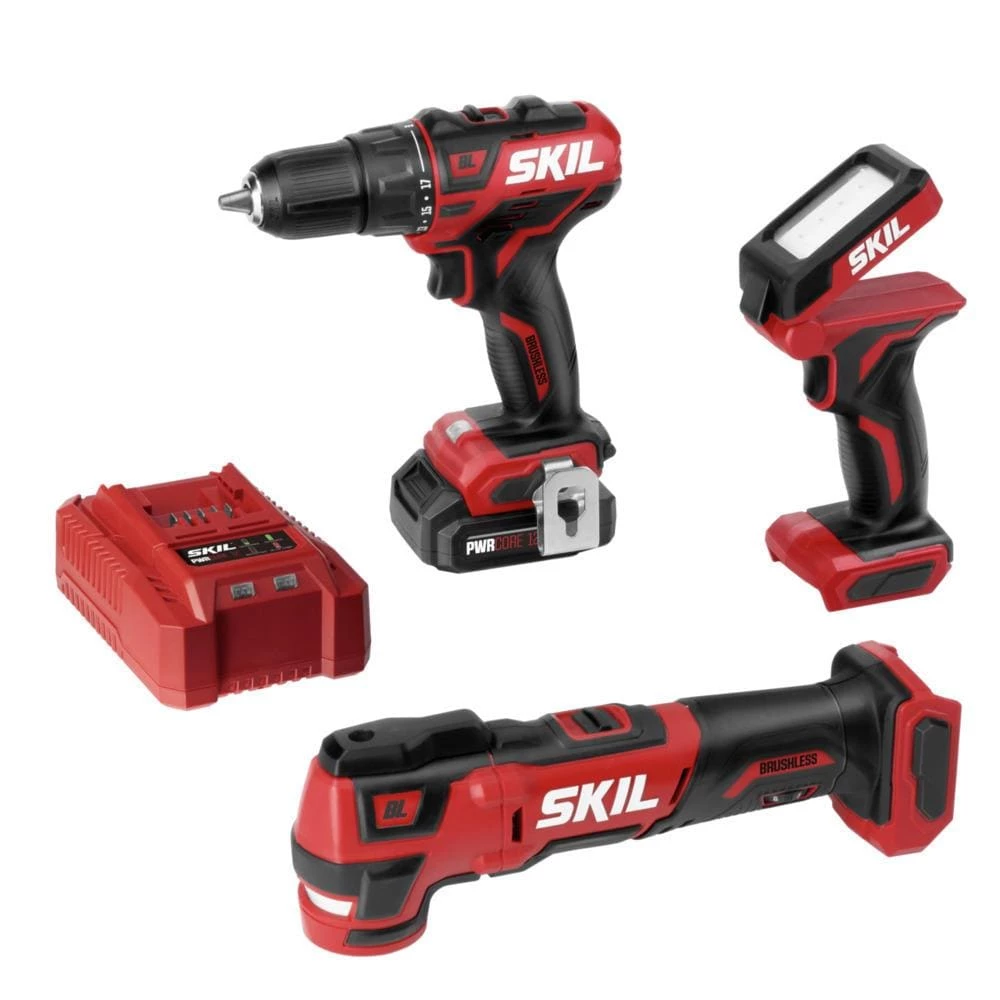 SKIL Power Tool Combo Kits PWR CORE 12 3-Tool 12-Volt Brushless Power Tool Combo Kit Case (1-Battery Included and Charger Included) 1 SKIL Power Tool Combo Kits PWR CORE 12 3-Tool 12-Volt Brushless Power Tool Combo Kit Case (1-Battery Included and Charger Included)