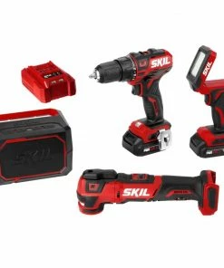 SKIL Power Tool Combo Kits PWR CORE 12 4-Tool 12-Volt Brushless Power Tool Combo Kit Case (2-Batteries Included and Charger Included)
