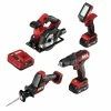SKIL Power Tool Combo Kits PWR CORE 12 4-Tool 12-Volt Brushless Power Tool Combo Kit Case (2-Batteries Included and Charger Included)