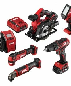 SKIL Power Tool Combo Kits PWR CORE 12 6-Tool 12-Volt Brushless Power Tool Combo Kit Case (2-Batteries Included and Charger Included)