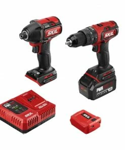 SKIL Power Tool Combo Kits PWR CORE 20 2-Tool 20-Volt Brushless Power Tool Combo Kit Case (1-Battery Included and Charger Included)